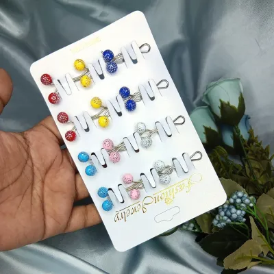 U-Shape Round Pearl Bead Hijab Pins (12 Pcs)